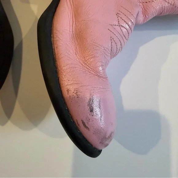 Elegant Pink and White Western Cowboy Boots Kids Girl Size 13 - Picture 8 of 12